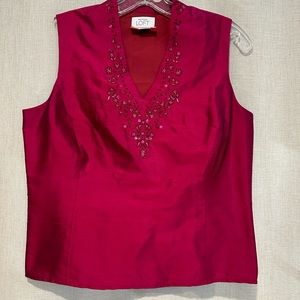 Ann Taylor Loft Ruby Red Dressy Top